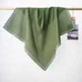 Foulard carré en coton vert rétro à pois suspendu à une barre - Vert Foncé Vintage Pois