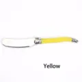 Laguiole-style butter knife with vibrant yellow plastic handle and steel blade - 1 Yellow Butter Knife