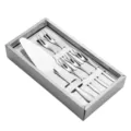 Service à gâteau et fourchettes à dessert haut de gamme en acier inoxydable argent - 1 Pelle 5 Fourchettes (2 Dents) / Argent