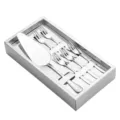 Pelle à gâteau élégante et 6 fourchettes à dessert en acier inoxydable dans un coffret cadeau - 1 Shovel 5 Forks (3 Prongs) / Argent