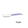 Cuchillo para mantequilla estilo Laguiole de acero inoxidable con mango de plástico morado - 1 cuchillo de mantequilla morado