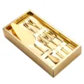 Service à gâteau de luxe 7 pièces en acier inoxydable doré avec pelle et fourchettes - 1 Pelle 5 Fourchettes (2 Dents) / Or