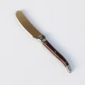 Laguiole Edelstahl-Buttermesser mit einem dunkelbraunen Griff in schicker Holzoptik - ABS brown handle cream knife
