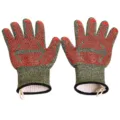 Heat-resistant BBQ grilling gloves with silicone non-slip dots for baking and cooking. - Camouflage Arrow (30cm) One Size