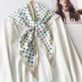 Elegant lightweight triangle silk scarf with colorful horse print for women's fashion - 87*130CM / Khaki