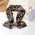 Bandana retro americana de algodón con estampado paisley marrón atada en lazo - 65*65cm / Marrón