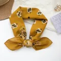 Pañuelo bandana de algodón amarillo vintage con estampado paisley y lazo elegante - Pañuelo Cuadrado Pequeño Cachemira Vintage (MBFJ41) / Amarillo
