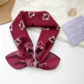Bandana vintage de algodón burdeos con estampado de cachemira para mujer y lazo elegante - Pañuelo Cuadrado Pequeño Cachemira Vintage (MBFJ41) / Rojo