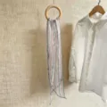 Eleganter weicher gestreifter Chiffon-Schal Band-Accessoire in Rot und Grau für den Sommer - 150cm / Graurosa Gestreift