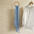 Langer Chiffon-Schal mit blauem Leopardenmuster, elegantes Sommer-Modeaccessoire - 150cm / Nebelblau Leopardenmuster