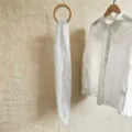 Weißer Chiffon-Punkten-Langschal-Band-Accessoire für Sommeroutfits - 150cm / Weiß Gepunktet