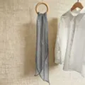 Eleganter schwarz-weißer Gingham-Chiffon-Langschal für den Sommer, vielseitiges Accessoire - 150cm / Schwarz Hahnentritt