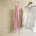 Eleganter rosa gestreifter Chiffonschal Band für Damen weiches leichtes Sommeraccessoire - 150cm / Rosa Gestreift