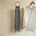 Eleganter dünner schwarzer Netzhalsdocht mit Texturmuster für vielseitiges Styling - 150cm / Schwarzes Tinten-Schuppenmuster