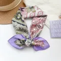 Florales Halstuch aus 100% Baumwolle mit Schleife und Vintage-Muster im Korea-Stil - MBFJ31 Stil / Lila Floral Patchwork