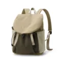 Casual women's color-block travel backpack with large capacity and lightweight design - Khaki