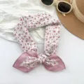 Retro paisley print 100% cotton neck scarf in pink for women summer accessory - MBFJ03 / 65x65cm / Lotus Root Purple