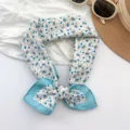 Vintage floral paisley pattern cotton square scarf bandana for women in light blue and white - MBFJ03 / 65x65cm / Sky Blue