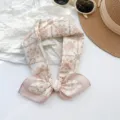 Retro paisley print 100% cotton headscarf in beige for women, tied in a stylish bow - MBFJ04 / 65x65cm / Lotus Pink