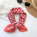 Retro red and blue checkerboard cotton square scarf for versatile summer fashion styling - MBFJ18 / 65x65cm / Red