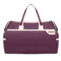 Large purple portable travel duffle bag with white handles and SPORT print details - 48x33x22cm / Purple