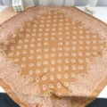 Vintage-Stil Paisley-Muster quadratisches Seidentuch Bandana in elegantem Goldbraun - Quadratischer Schal-Stil (68RZW241-Khaki) / 65x65cm / Khaki