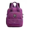 Multifunktionaler lila Nylon Rucksack für Damen mit USB-Ladeanschluss und Tragegriffen - Stil 3 / Lila