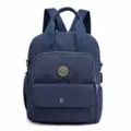 Vielseitiger marineblauer Damen-Nylonrucksack mit praktischem USB-Ladeanschluss - Stil 3 / Dunkelblau