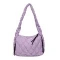 Borsa a tracolla trapuntata nuvola lilla chiaro, tote casual per donne pendolari. - Viola