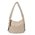 Borsa a Tracolla Trapuntata Nuvola Colore Beige con Tracolla Arricciata Variante - Kaki
