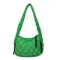 Borsa a tracolla trapuntata verde nuvola, elegante borsa puffer casual per uso quotidiano. - Verde