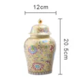 Dimensioni dettagliate del barattolo da tè in ceramica a fiori 12x20.5cm - Motivo Smalto (Confezione Semplice) / Barattolo Singolo