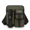 Sac bandoulière imperméable vert olive pour homme avec plusieurs poches de rangement - Vert