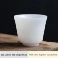 Handmade white jade porcelain gongfu teacup with 45ml capacity for tea tasting - Bell-shaped Cup / 5.5x5cm (45mL)