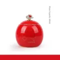 Red ceramic tea canister with 800ml capacity and elegant gold cloud patterns - Simple Packaging / Red