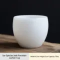 Elegant handmade Dehua white jade porcelain Kung Fu tea cup with 70ml capacity - Luohan Cup Shape / 6.5x5cm (70mL)