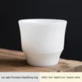 Elegant white mutton fat jade porcelain tea cup, 105ml capacity, handmade for Kung Fu tea - 7.3x6.5cm (105mL)