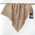 Petit foulard vintage en coton à carreaux suspendu, idéal pour le printemps et l'été. - Brun Damier