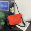 Orange nylon messenger bag for commuting and sports, Japanese style minimalist design - S / Orange Red
