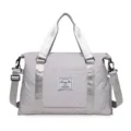 Bolsa de viaje acolchada gris de gran capacidad con asas plateadas - Estilo 7 / Gris