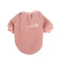 Pink fleece dog sweatshirt warm pet winter clothes cute daisy embroidery small puppy apparel - XS / Pink