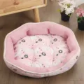 Pink breathable pet bed featuring cute alpaca print for small dogs and cats. Perfect for summer. - Size L (Suitable for pets within 15kg) / Pink Pony