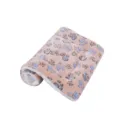 Soft plush pet blanket with blue paw prints on apricot coral fleece for dogs and cats - S / Brown Paw Style
