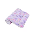 Soft purple plush pet blanket with colorful paw prints for cats and dogs - S / Purple Paw Print
