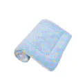 Thick blue plush pet blanket with colorful star pattern for cats and dogs - Blue Star