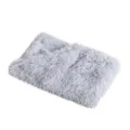 Grey soft long plush pet blanket, cozy fluffy mat for small medium dogs and cats resting comfortably. - S: 56*36cm / Light Gray