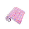 Soft thickened pink plush pet blanket featuring colorful star patterns for cats and small dogs - Rose Red Star