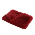 Red Shaggy Pet Blanket Soft Plush Cat Dog Mat Fluffy Sofa Cover Warm Sleeping Pad - S: 56*36cm / Burgundy