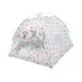 Cute ice cream print pet tent for cats and small dogs, semi-closed folding house with soft cushion. - L / Green Ice Cream
