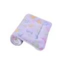 Soft purple plush pet blanket with colorful paw prints and bone patterns for cats and dogs - Purple Bone Paw